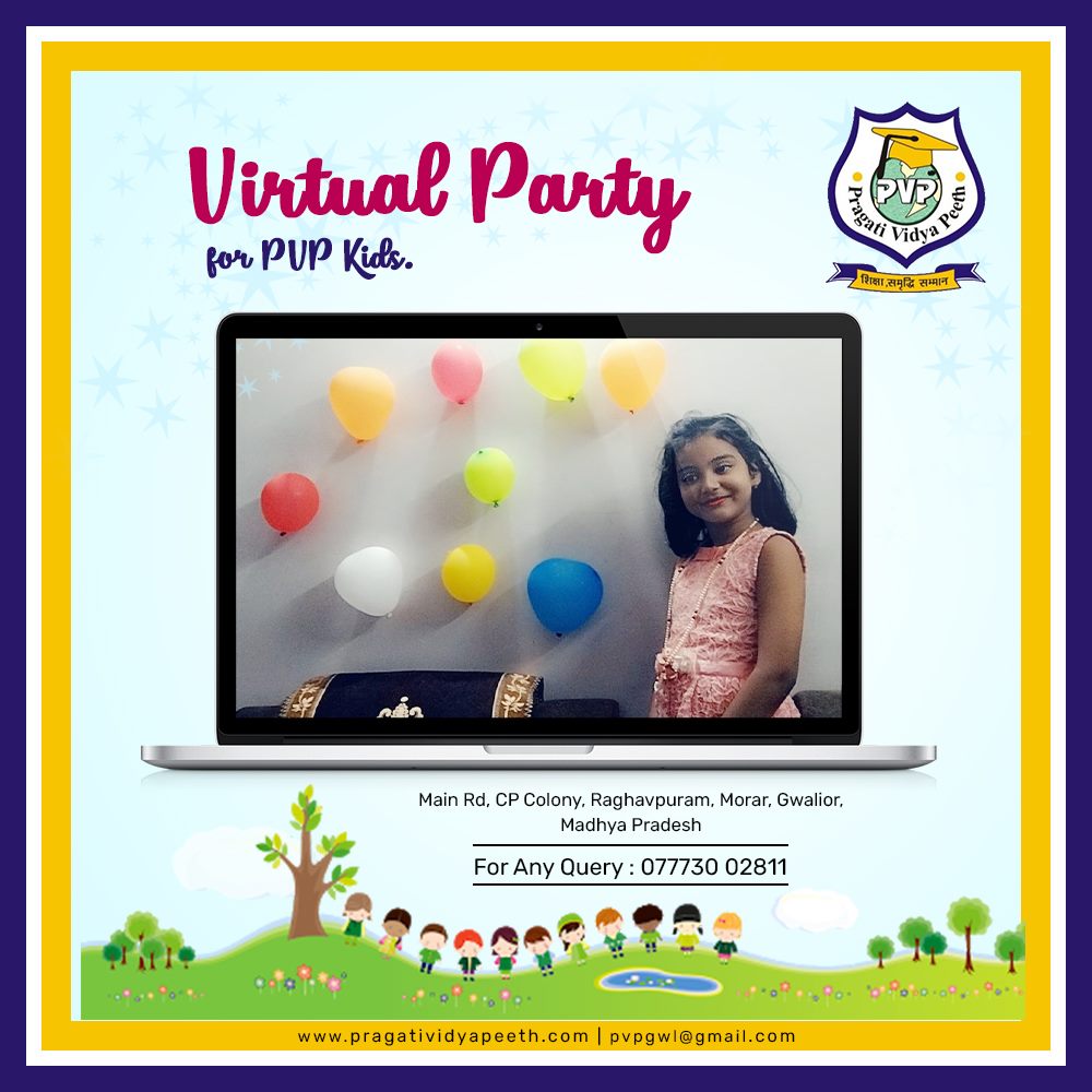 Our lovely students of Pragati Vidya Peeth (2nd, 3rd & 4th Class), participated in Virtual Party✨. Such activities boost the happiness quotient of our children and keep them motivated to learn through virtual classes.