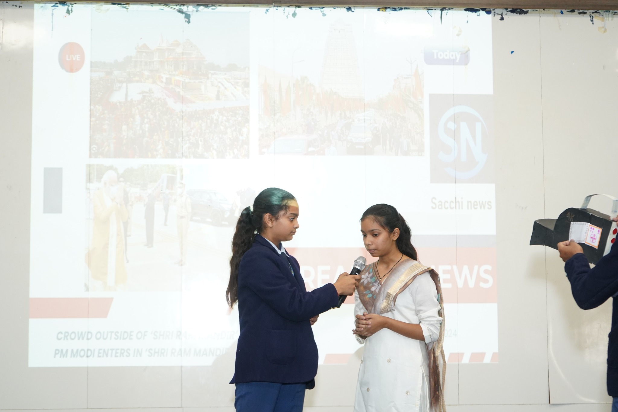 Class 8 students showcased their exceptional talent in a News Reporting Competition