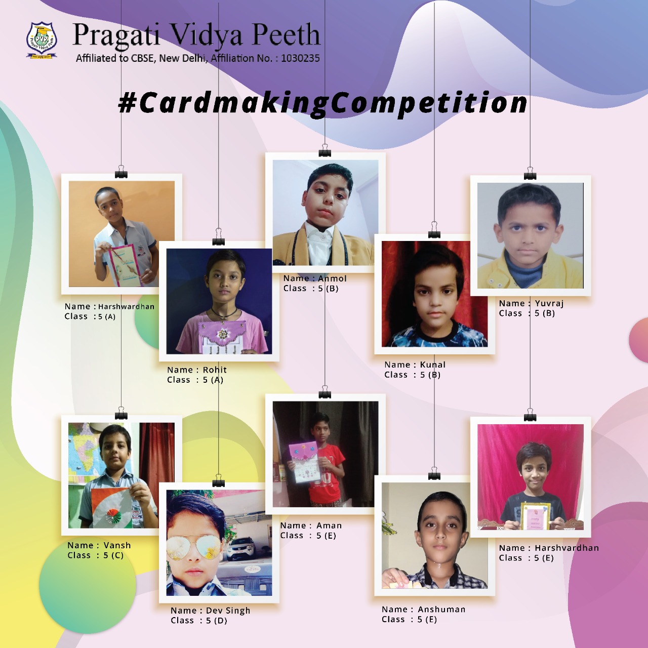 Card Making Competition Students